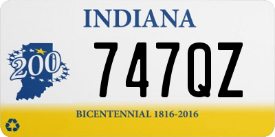 IN license plate 747QZ