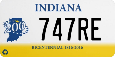 IN license plate 747RE