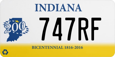 IN license plate 747RF