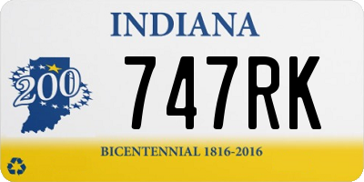 IN license plate 747RK