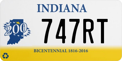 IN license plate 747RT