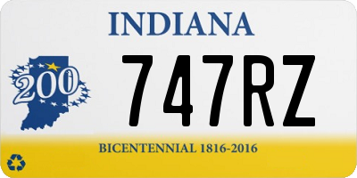 IN license plate 747RZ