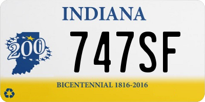 IN license plate 747SF