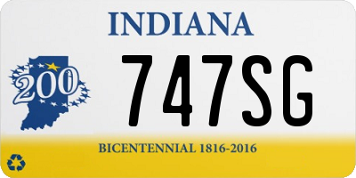 IN license plate 747SG