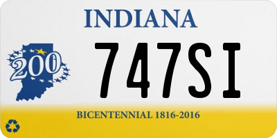 IN license plate 747SI