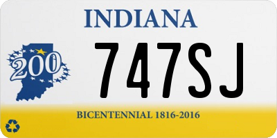 IN license plate 747SJ