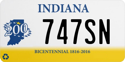 IN license plate 747SN