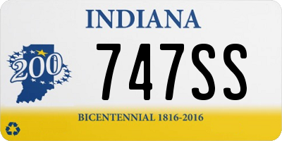 IN license plate 747SS