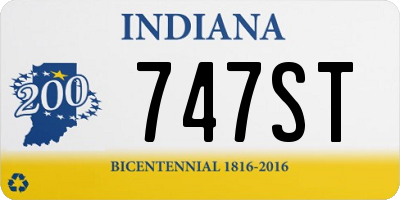 IN license plate 747ST