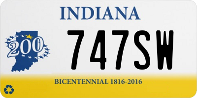 IN license plate 747SW