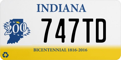 IN license plate 747TD