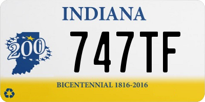 IN license plate 747TF