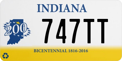 IN license plate 747TT