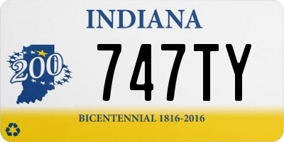 IN license plate 747TY