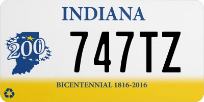 IN license plate 747TZ