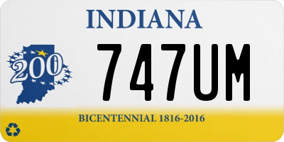 IN license plate 747UM
