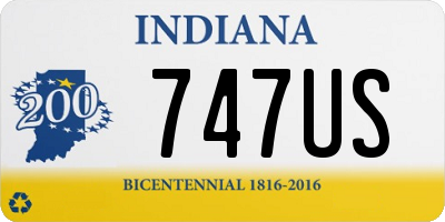 IN license plate 747US
