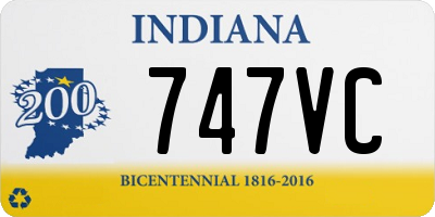IN license plate 747VC