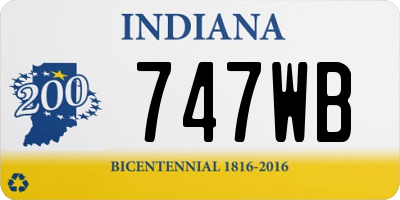 IN license plate 747WB