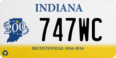 IN license plate 747WC