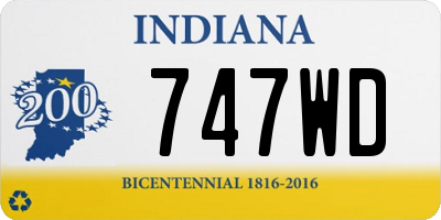 IN license plate 747WD