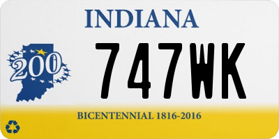 IN license plate 747WK