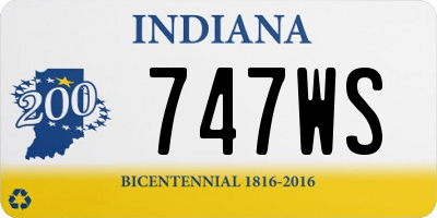 IN license plate 747WS