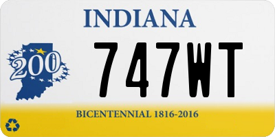 IN license plate 747WT