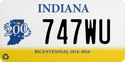 IN license plate 747WU
