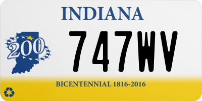 IN license plate 747WV