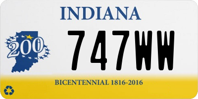 IN license plate 747WW