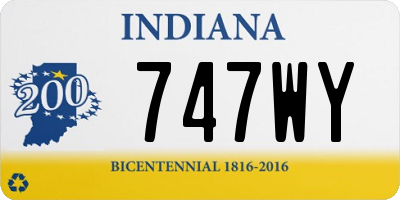IN license plate 747WY