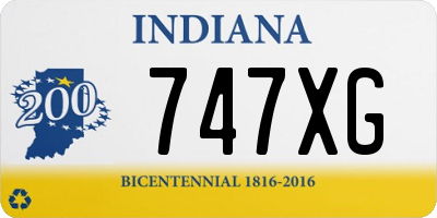 IN license plate 747XG