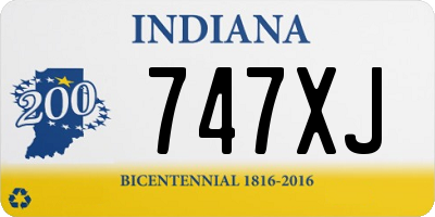 IN license plate 747XJ