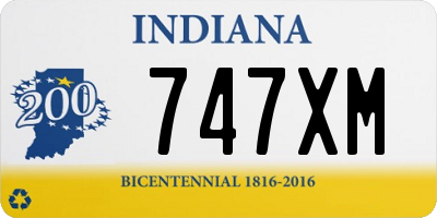 IN license plate 747XM