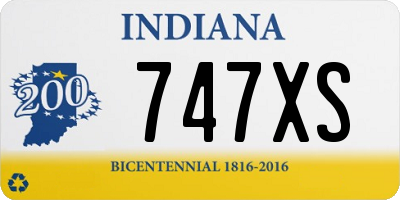 IN license plate 747XS