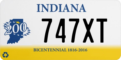 IN license plate 747XT