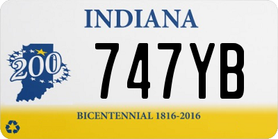 IN license plate 747YB