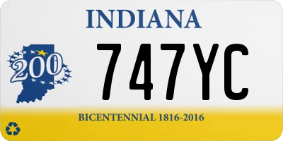 IN license plate 747YC