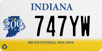 IN license plate 747YW