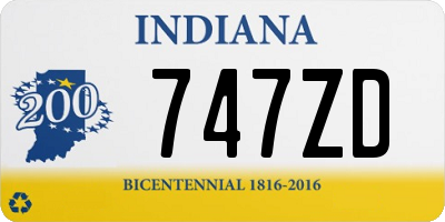 IN license plate 747ZD