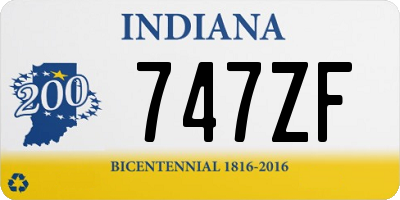 IN license plate 747ZF
