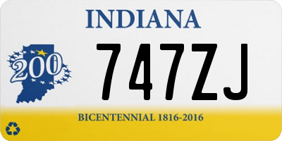 IN license plate 747ZJ
