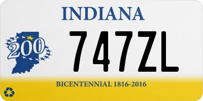 IN license plate 747ZL