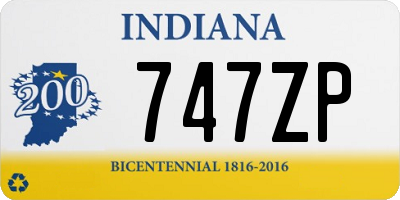 IN license plate 747ZP