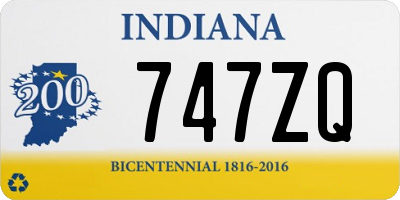 IN license plate 747ZQ