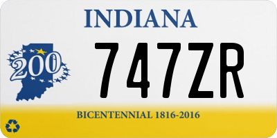 IN license plate 747ZR