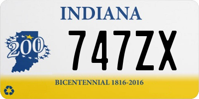 IN license plate 747ZX