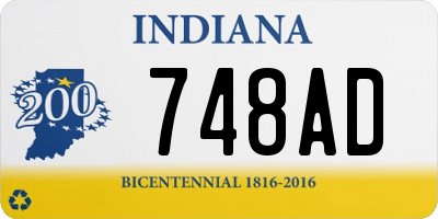 IN license plate 748AD