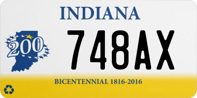 IN license plate 748AX